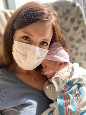 Kristina Holding Baby Charlotte